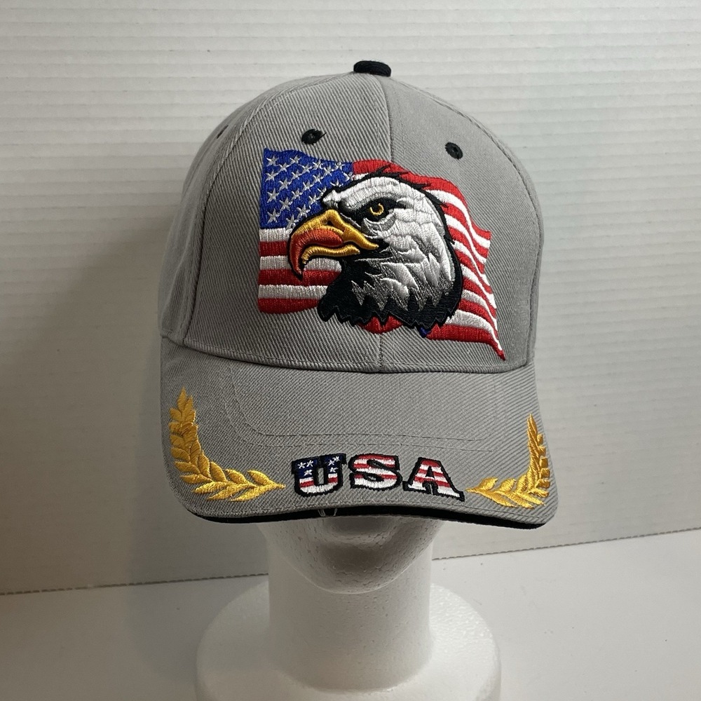 American Eagle Cap Hat USA Flag Baseball Sams Cap Patriotic Pride Red White Blue
